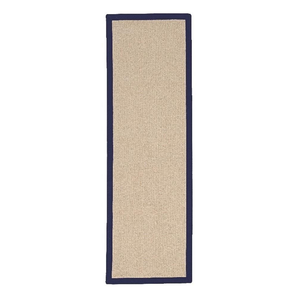 Linon Empire Machine Tufted Wool 2’6″x12′ Rug in Natural and Blue