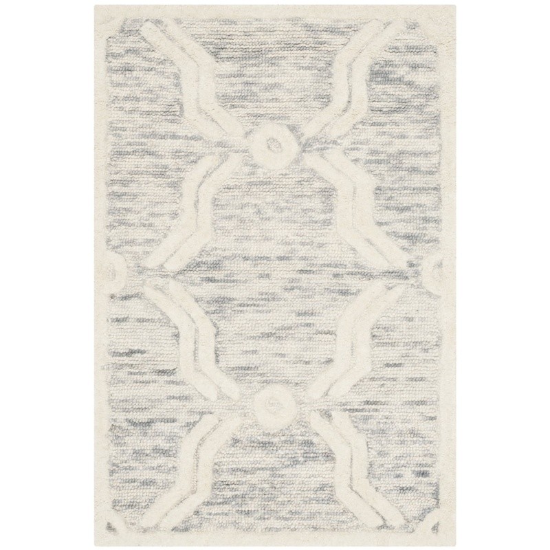 Hand-Tufted Wool Geometric Area Rug Cotton Backing Modern Home Decor 2’x3′ New