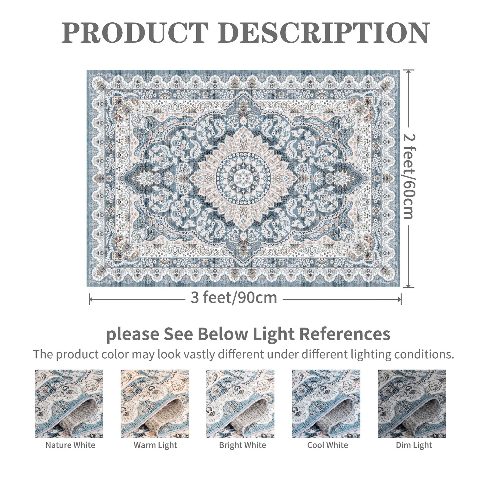 Small Rugs for Entryway 2×3 Feet, Non-Slip Doormat Indoor Entrance Vintage Wa…