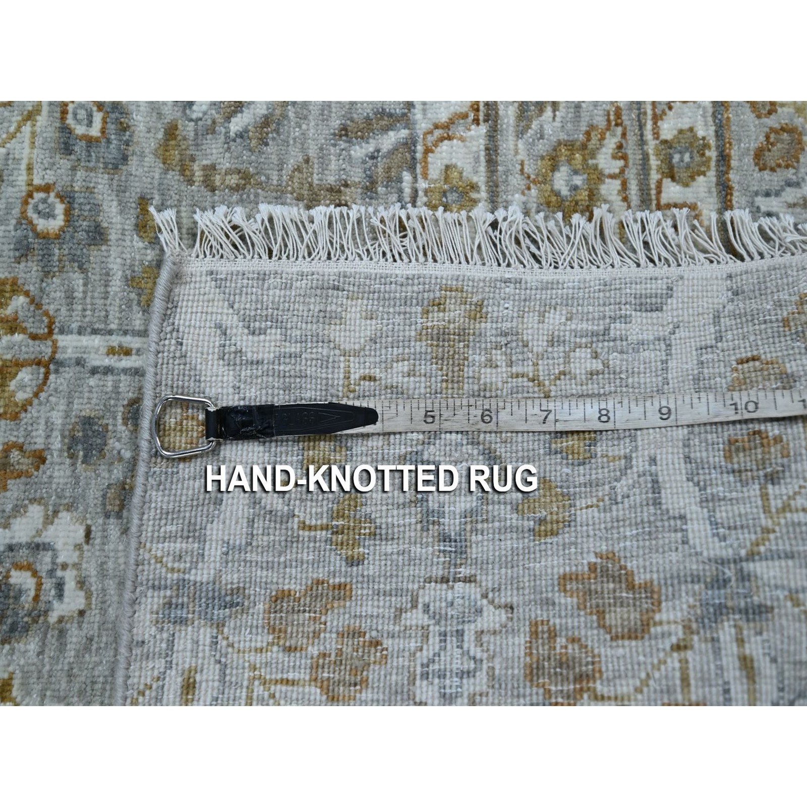 2’x3′ Gray 200 KPSI Tree of Life Design Zero Pile Hand Knotted Pure Wool Mat Rug