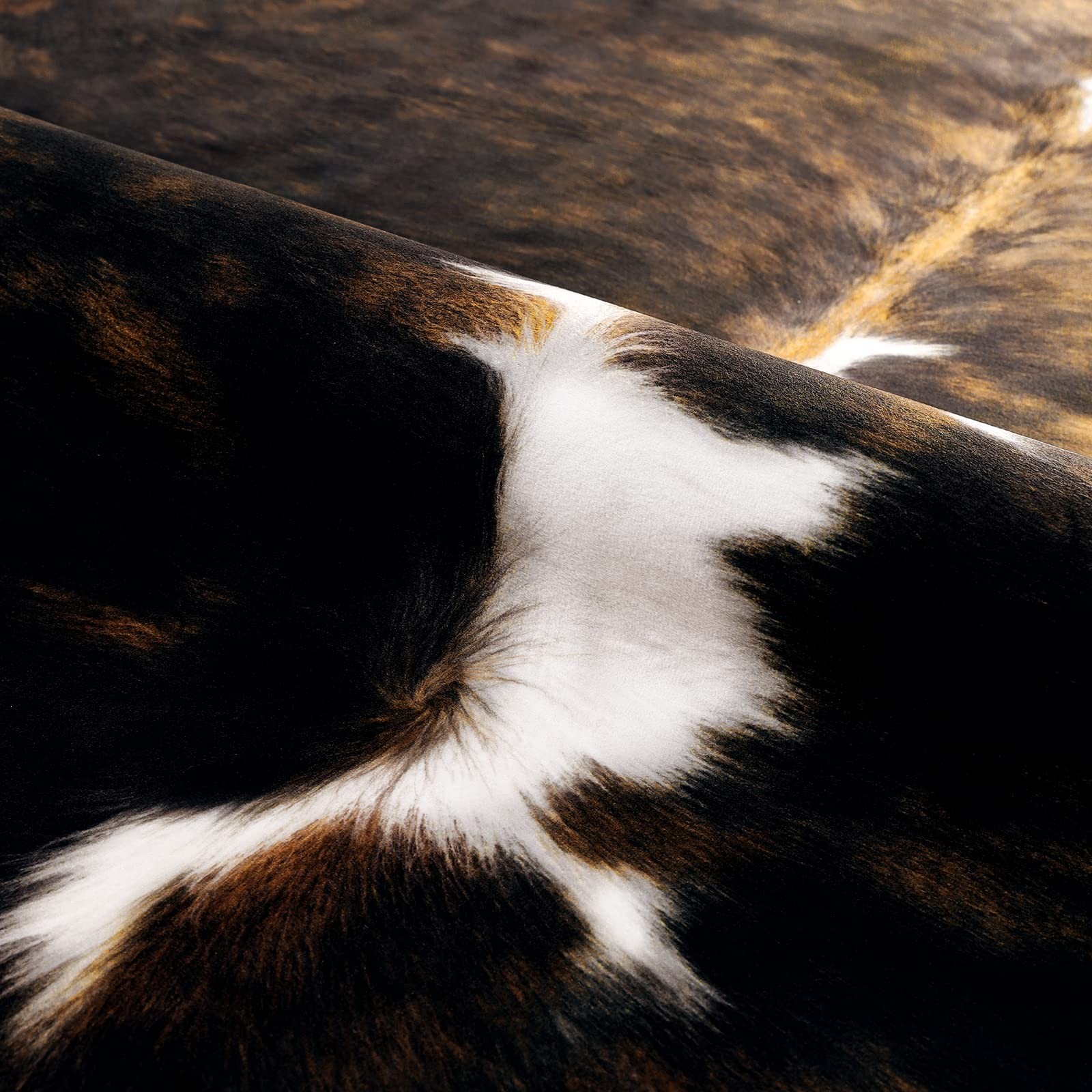 3×4 Ft Dark Brown Faux Cowhide Rug Small Cow Print Animal Carpet Bedroom
