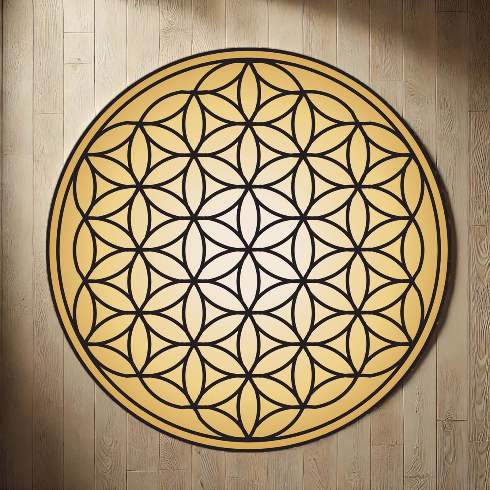 Flower of Life Rug, Sacred Geometry Mat, Mandala Round Carpet, Boho Meditation