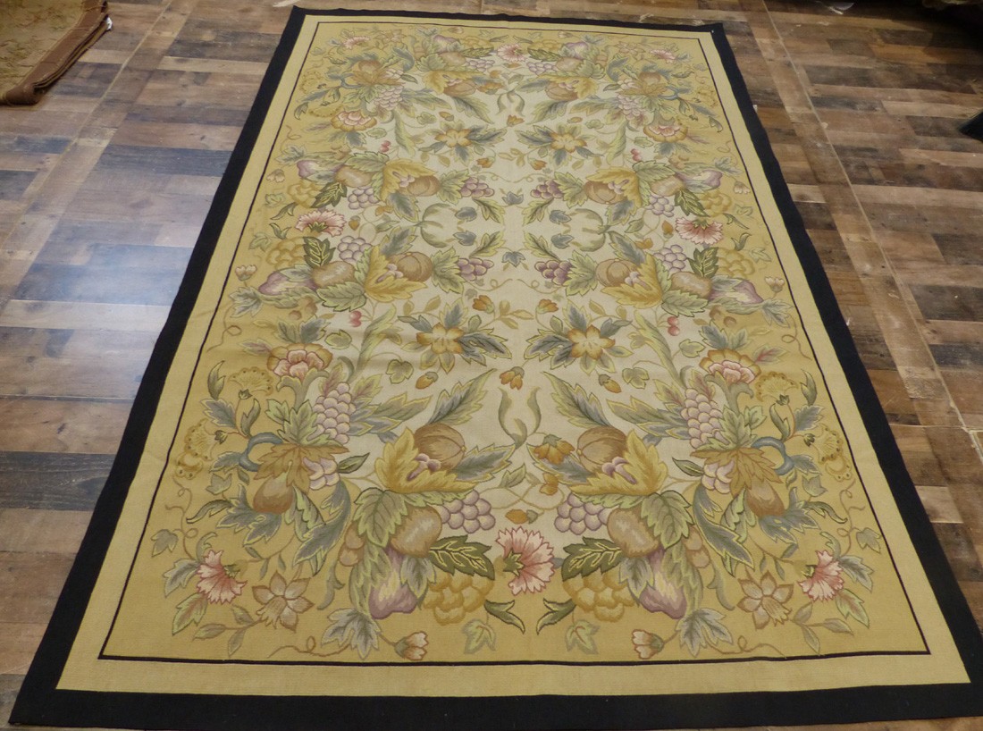 6’X9′ Country French Aubusson weave hand knotted wool Needlepoint Tapestry rug