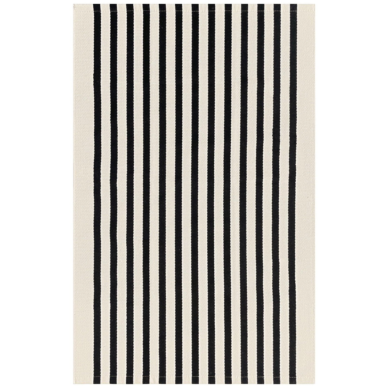 Black and Beige Striped Porch Rug 27.5×43 Inches Area Rug Washable Outdoor Do…