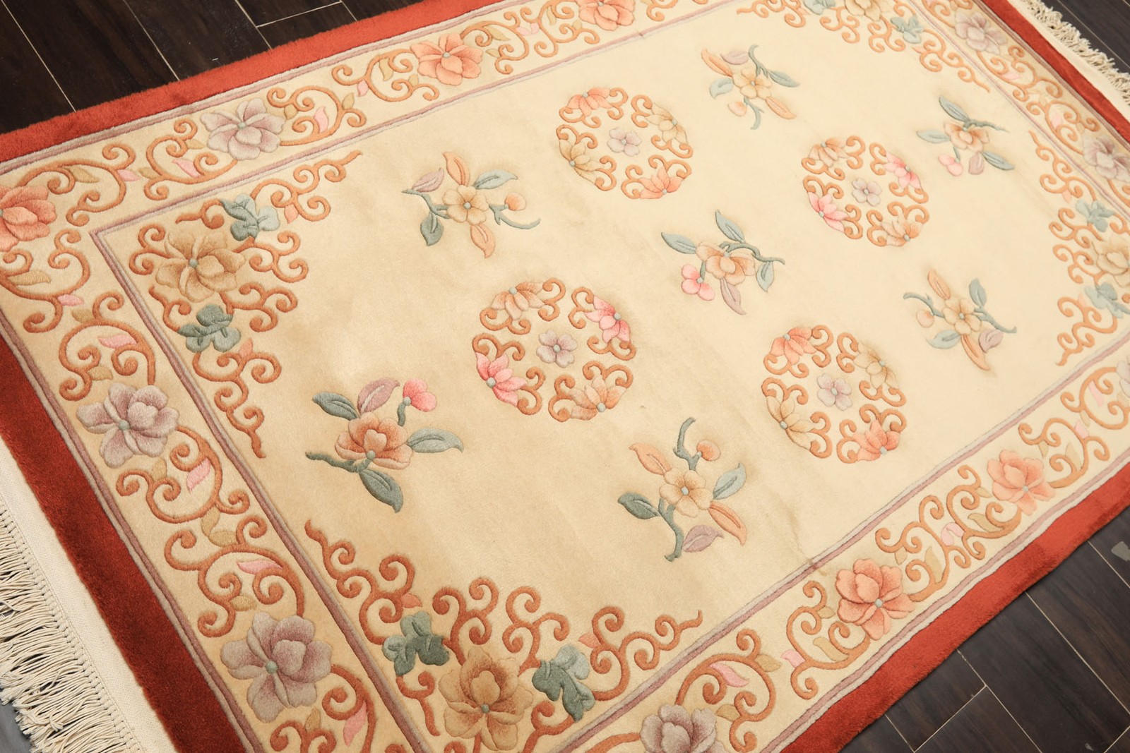 4×6 Hand Knotted Wool Chinese Art Deco Silky Sheen Plush Pile Velvety Soft Rug