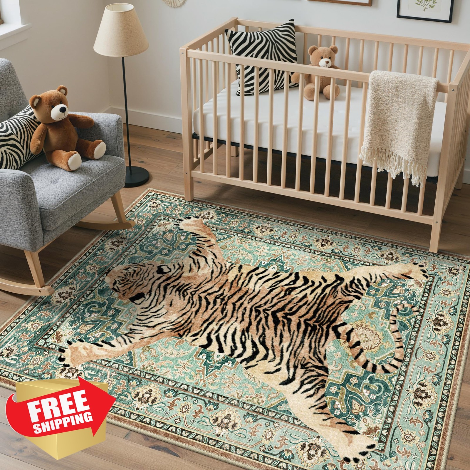 Bavni 3×5 Tiger Green Rug