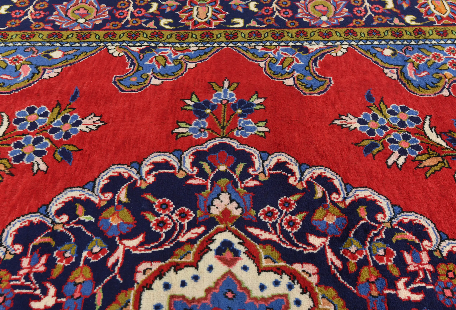 Large Handmade Vintage Oriental Wool Rug 7X10 ft Floral Classic Design Carpet