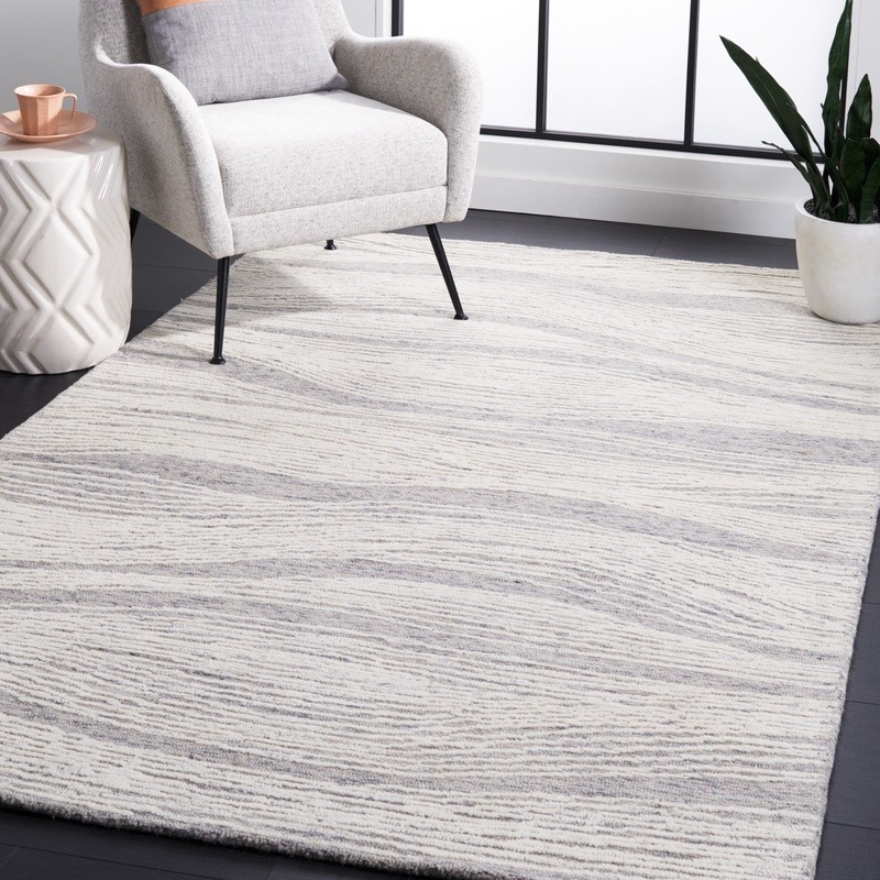 Metro Bridget Abstract Area Rug Indoor Handmade Soft Wool Cotton Backing Modern