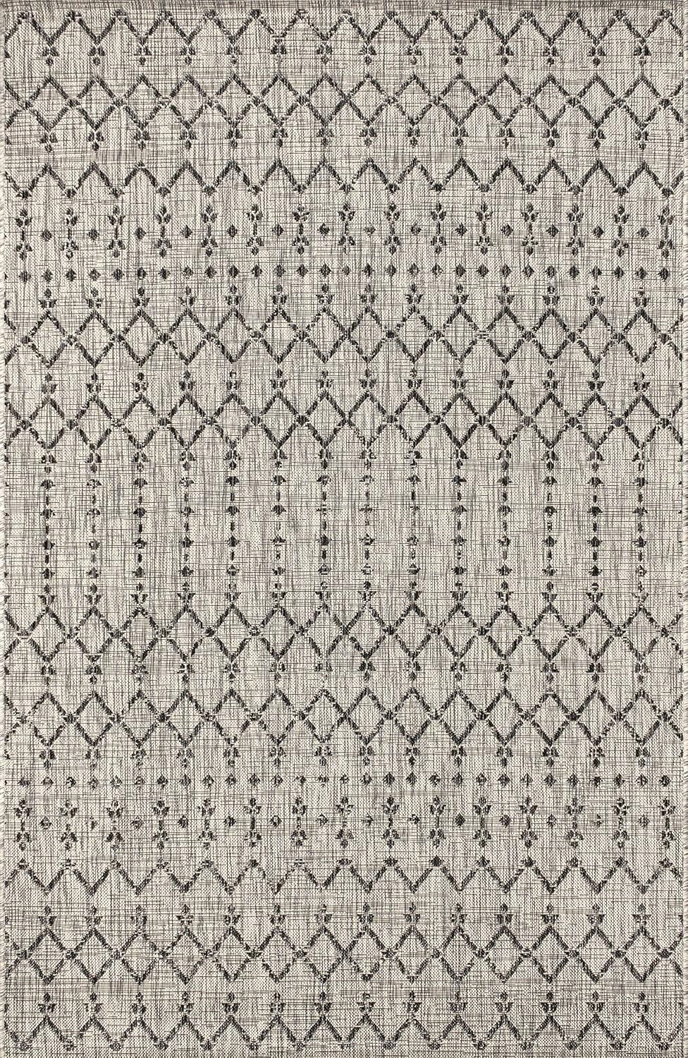 Textured Ourika Moroccan Indoor/Outdoor Rug 3’1″ x 5′ for High Traffic Areas