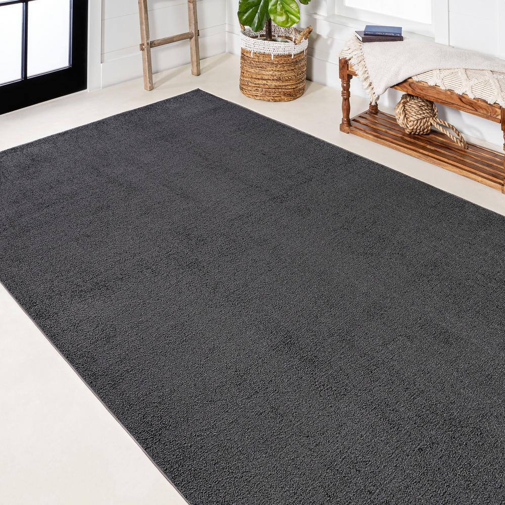 Haze Solid Low-Pile Black 8 Ft. X 10 Ft. Area Rug