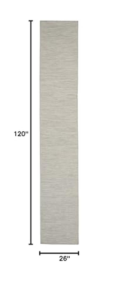 Home Positano Light Grey 2’2″ x 10′ Area Rug – Easy Clean, Non Shedding, Bed