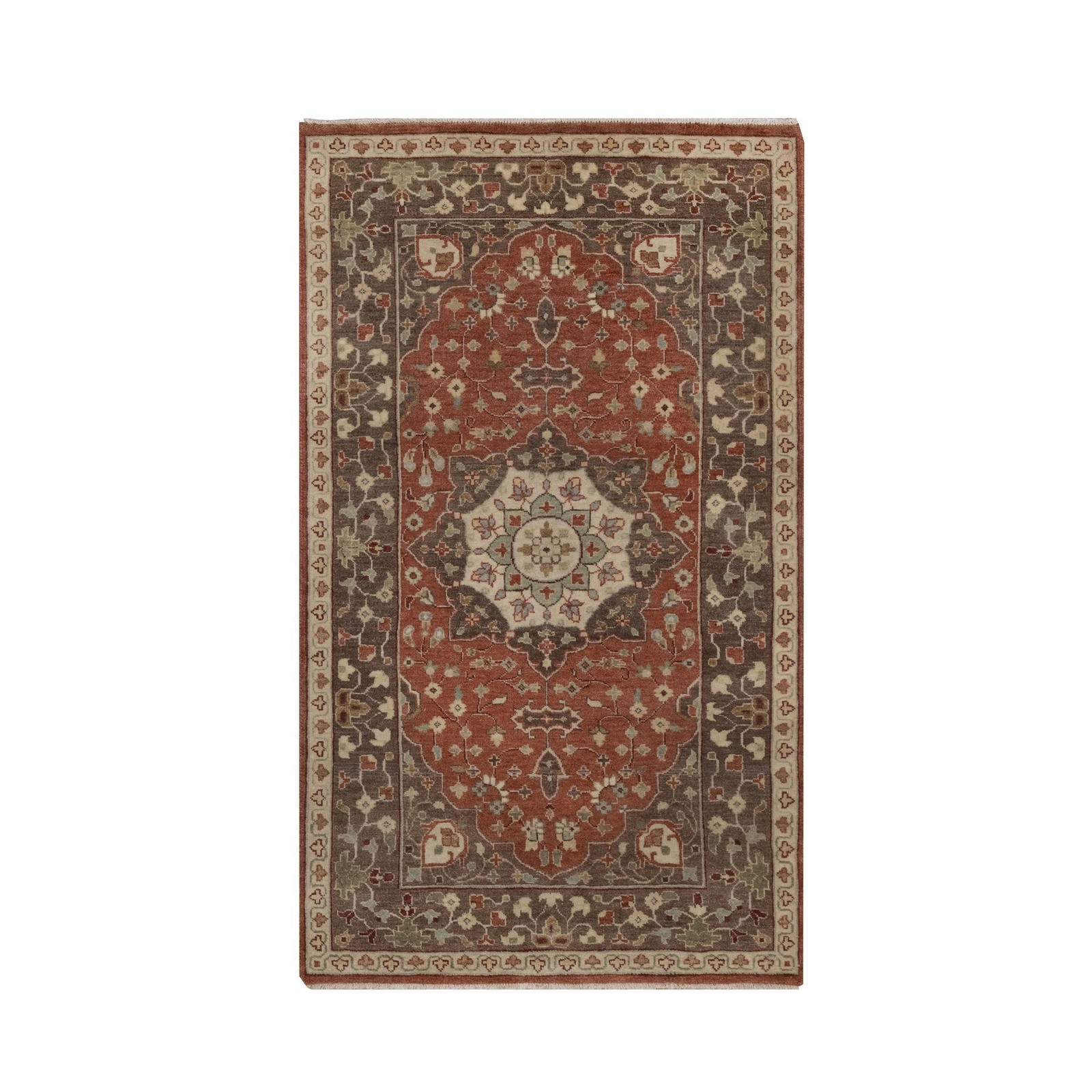 3’x5’1″ Red Tebraz Re-Creation New Zealand Wool Hand Knotted Oriental Rug R92437
