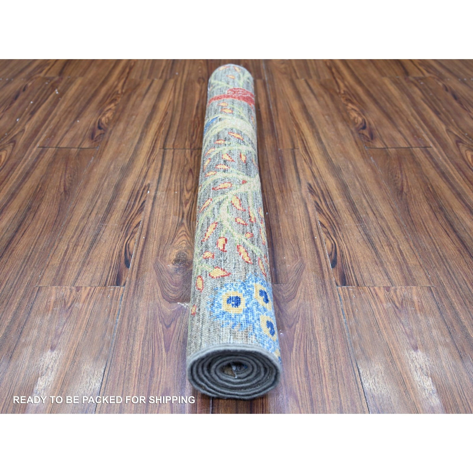 3′ x 5′ Gray Birds Paradise Hand Knotted Peshawar 100% Wool Oriental Rug R74599