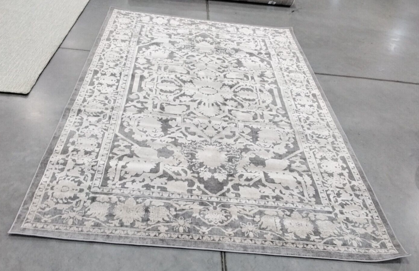 DARK GREY / CREAM 6′ X 9′ Back Stain Rug, Reduced Price 1172733560 RFT665B-6