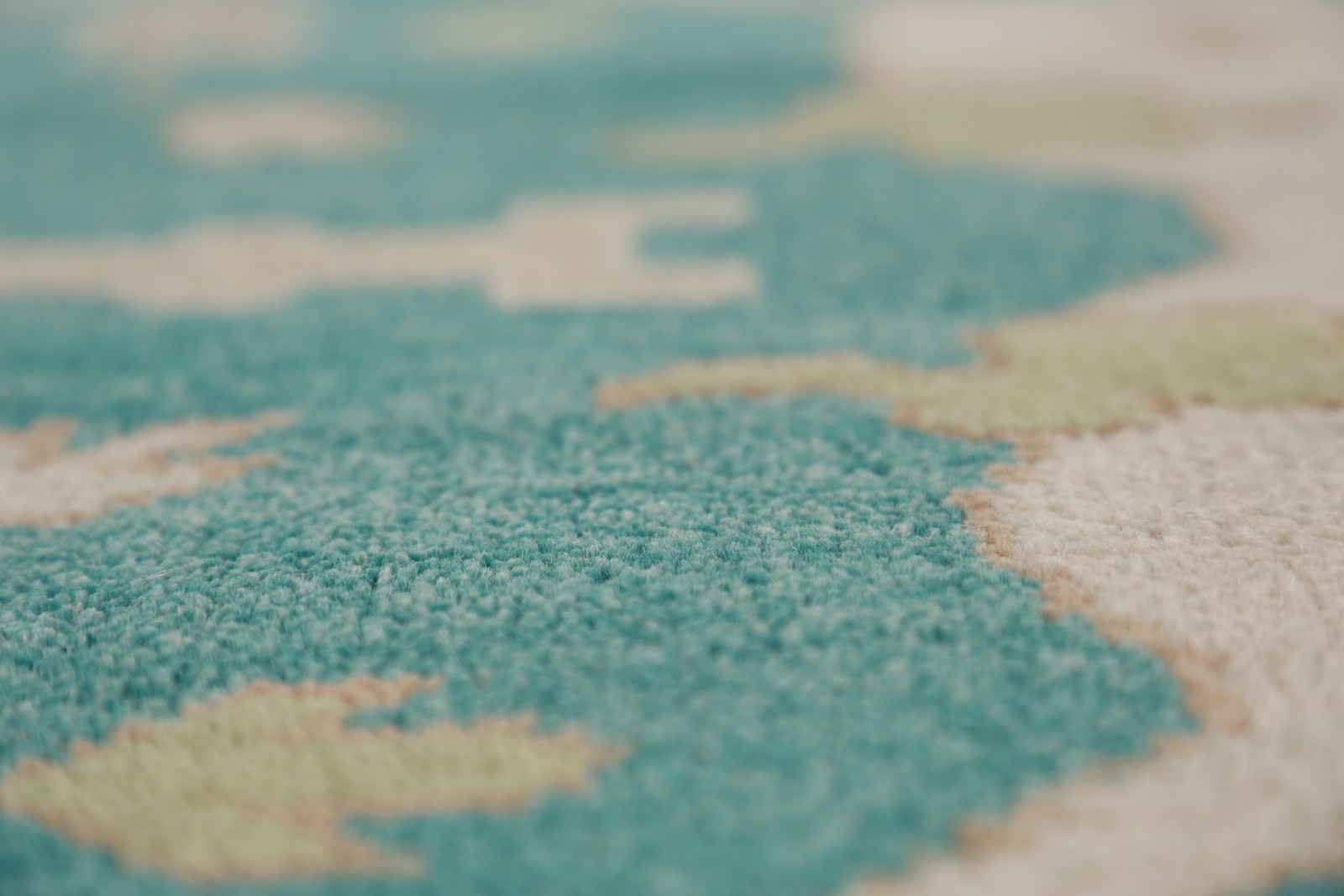 All-Over Oushak Indian Area Rug 9×12 Handmade Wool Teal Green Oriental Carpet