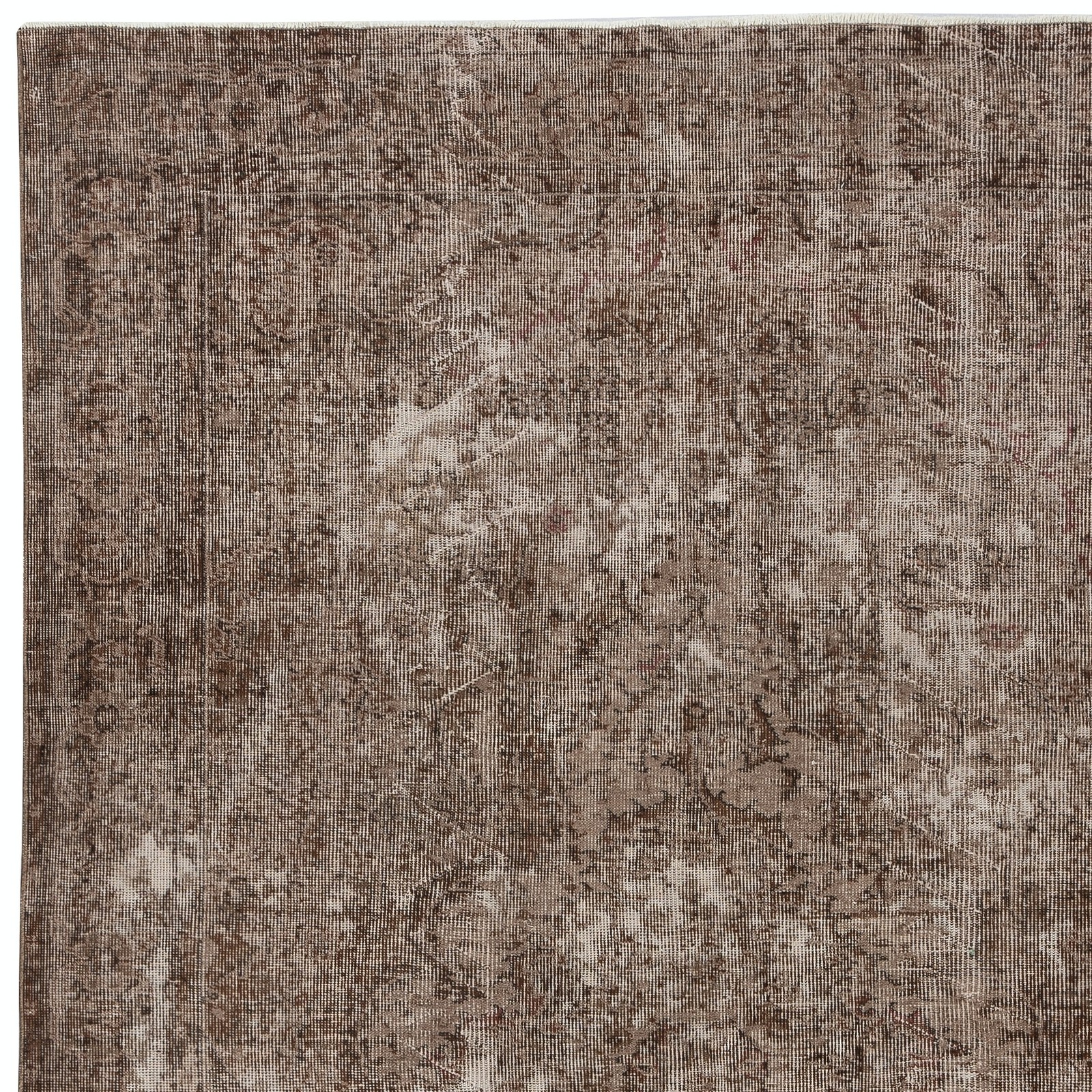 6×9 Ft Brown Turkish Area Rug for Bedroom. Vintage Handmade Rug for Living Room