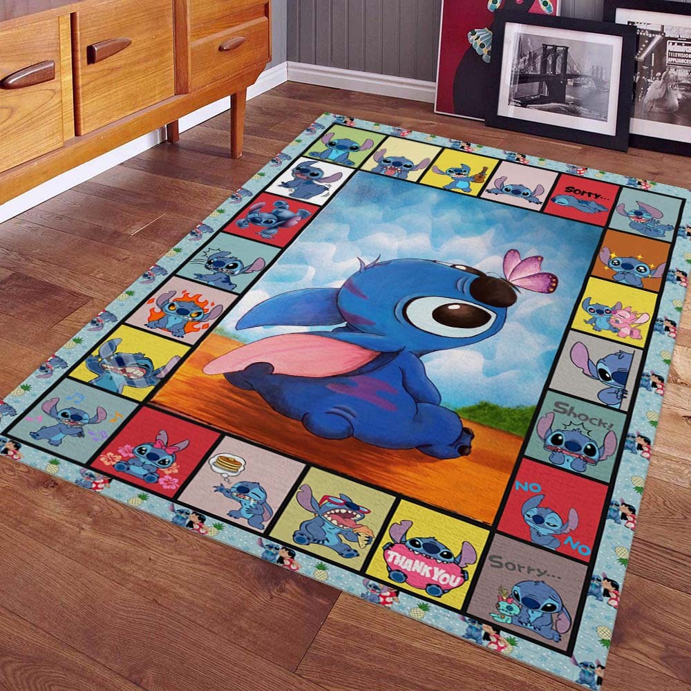 Lilo and Stitch Character Area Rug Carpet Cartoon Living Room Bedroom Home