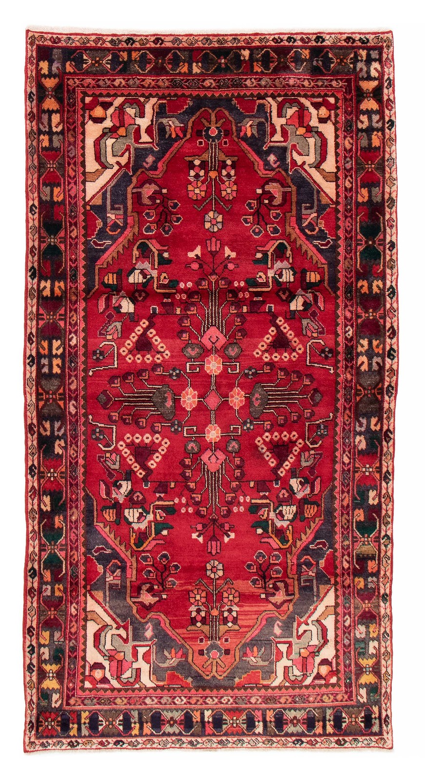 Vintage Traditional Hand-Knotted Area Rug 4’11” x 9’4″ Oriental Wool Carpet