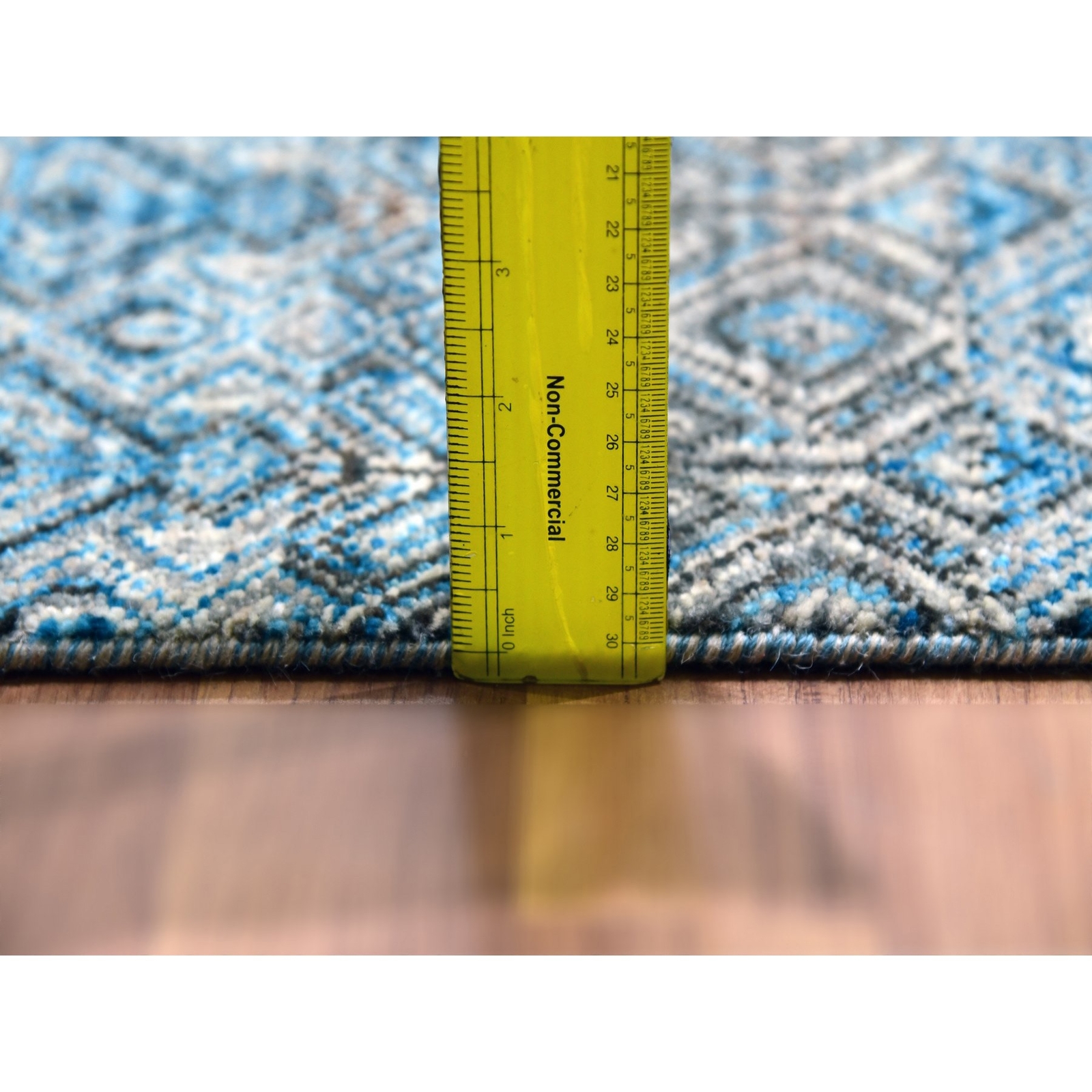 12’x12′ Blue 100% Wool Hand Knotted Kohinoor Herrita Design Square Rug R79768
