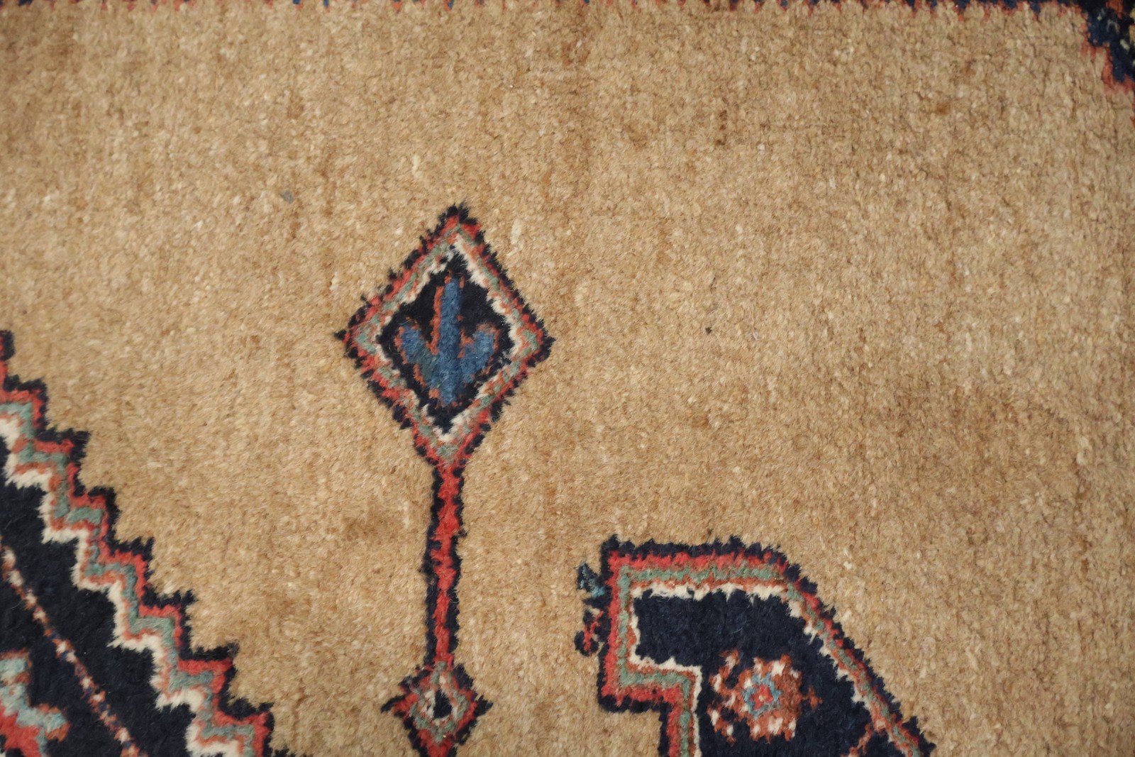 Geometric Wool Area Rug 4×7 Ft Hand-Knotted Tribal Oriental Carpet Accent Rug