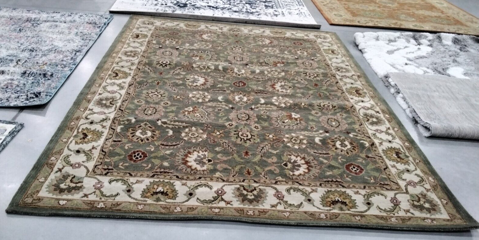CELADON / IVORY 8′-3″ X 11′ Back Stain Rug, Reduced Price 1172733832 CL359B-9