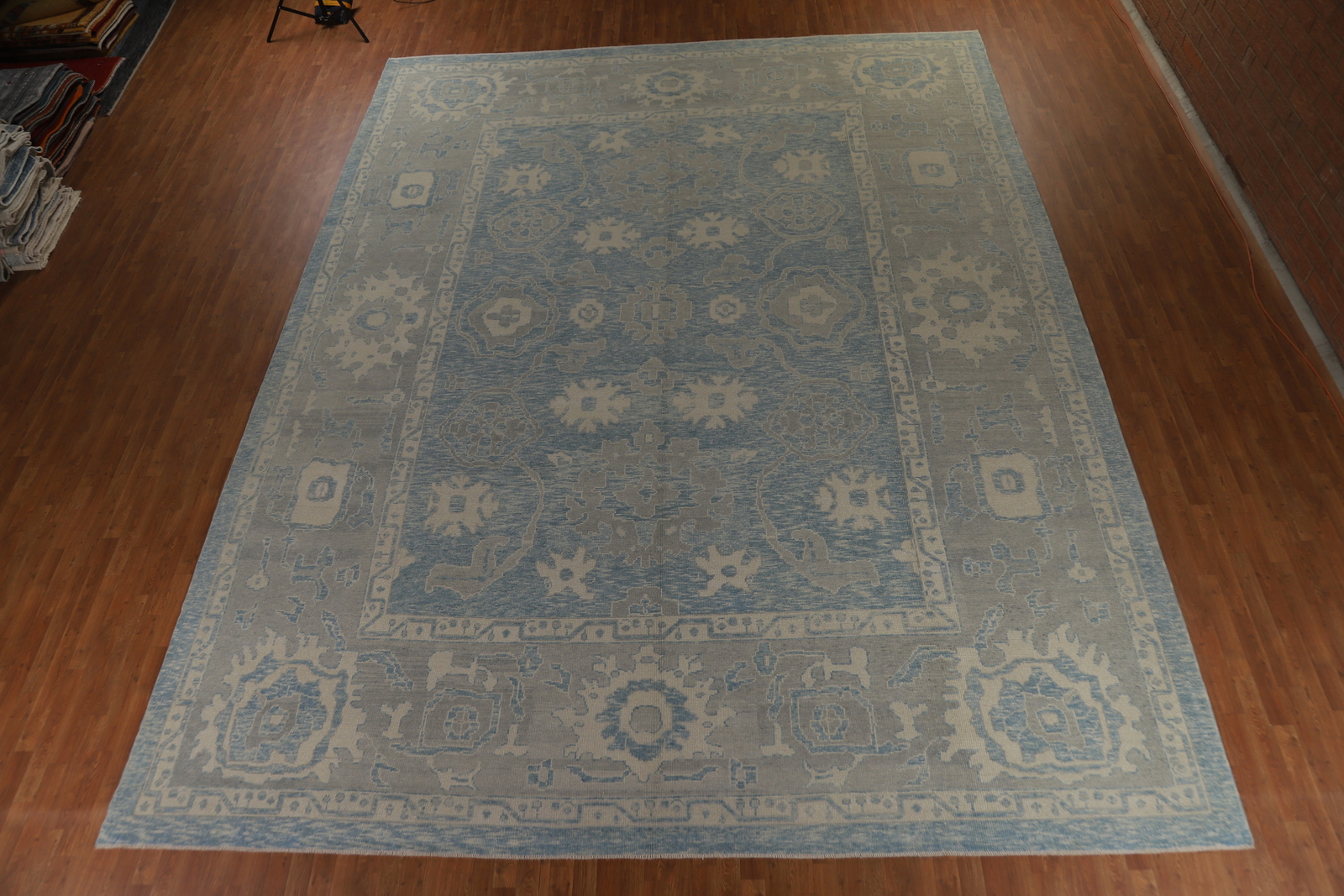 Vegetable Dye All-Over Oushak Wool Handmade Large Rug 14×18 ft Turkish Carpet
