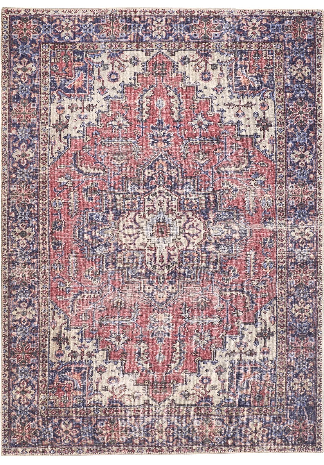 GLN Rugs Iznik – Indoor, Machine Washable Area Rug Multi Blue Home Rugs