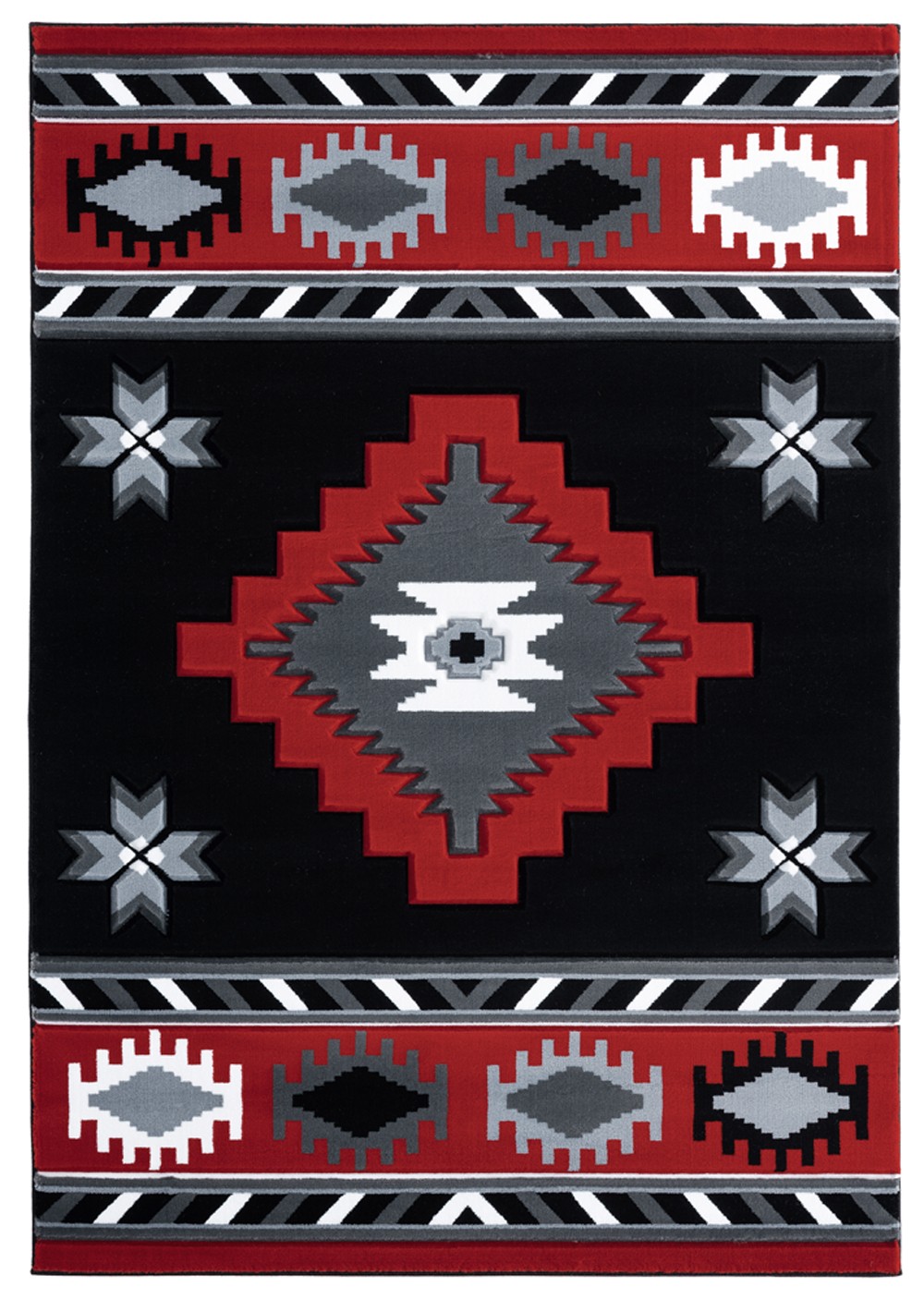 2×7 United Weavers Red Geometric Angled Edges 2050 10430 – Aprx 2′ 7″ x 7′ 4″