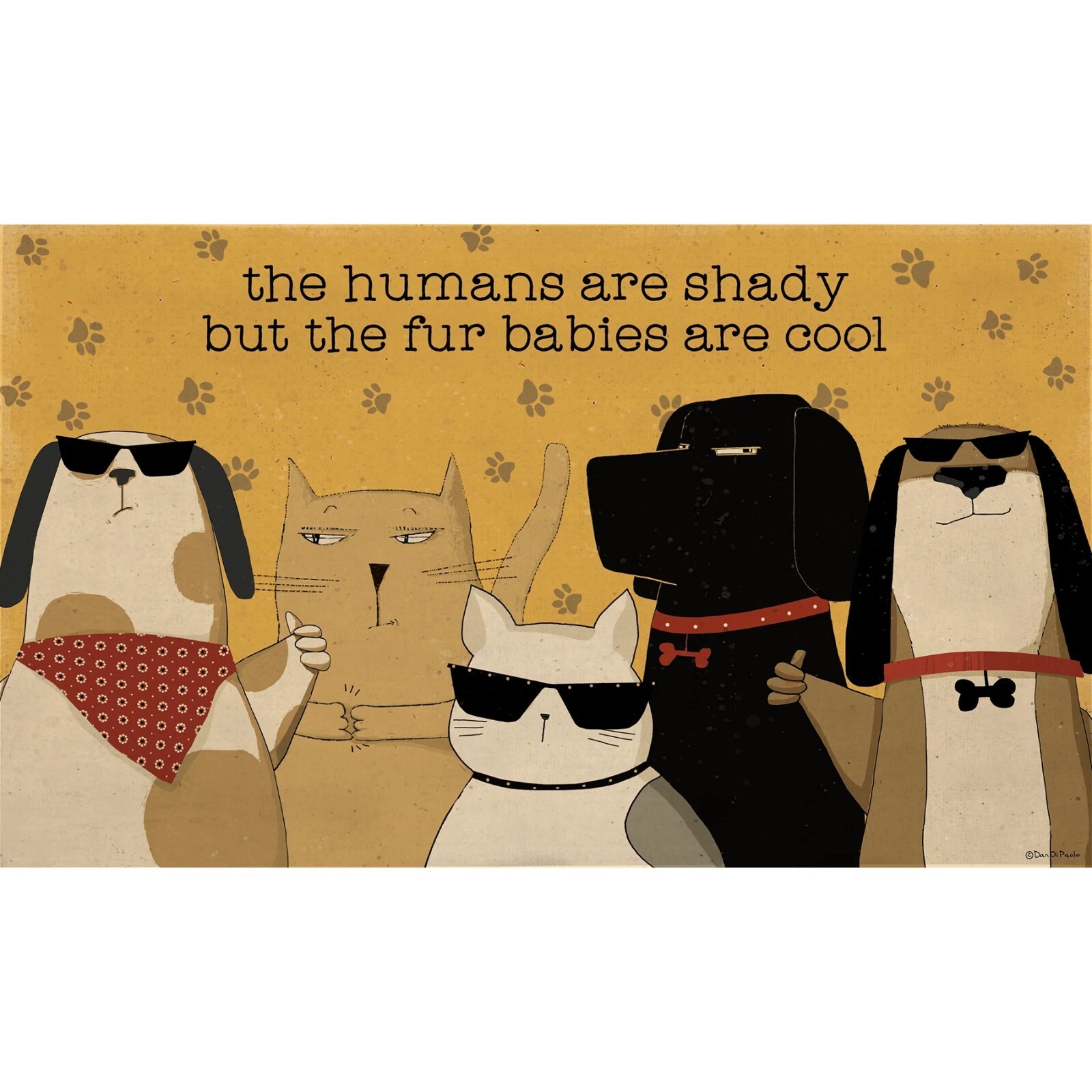 The Humans Are Shady Indoor/Outdoor Rug 34″ x 20″ Dog Mom, Dog Dad NWT