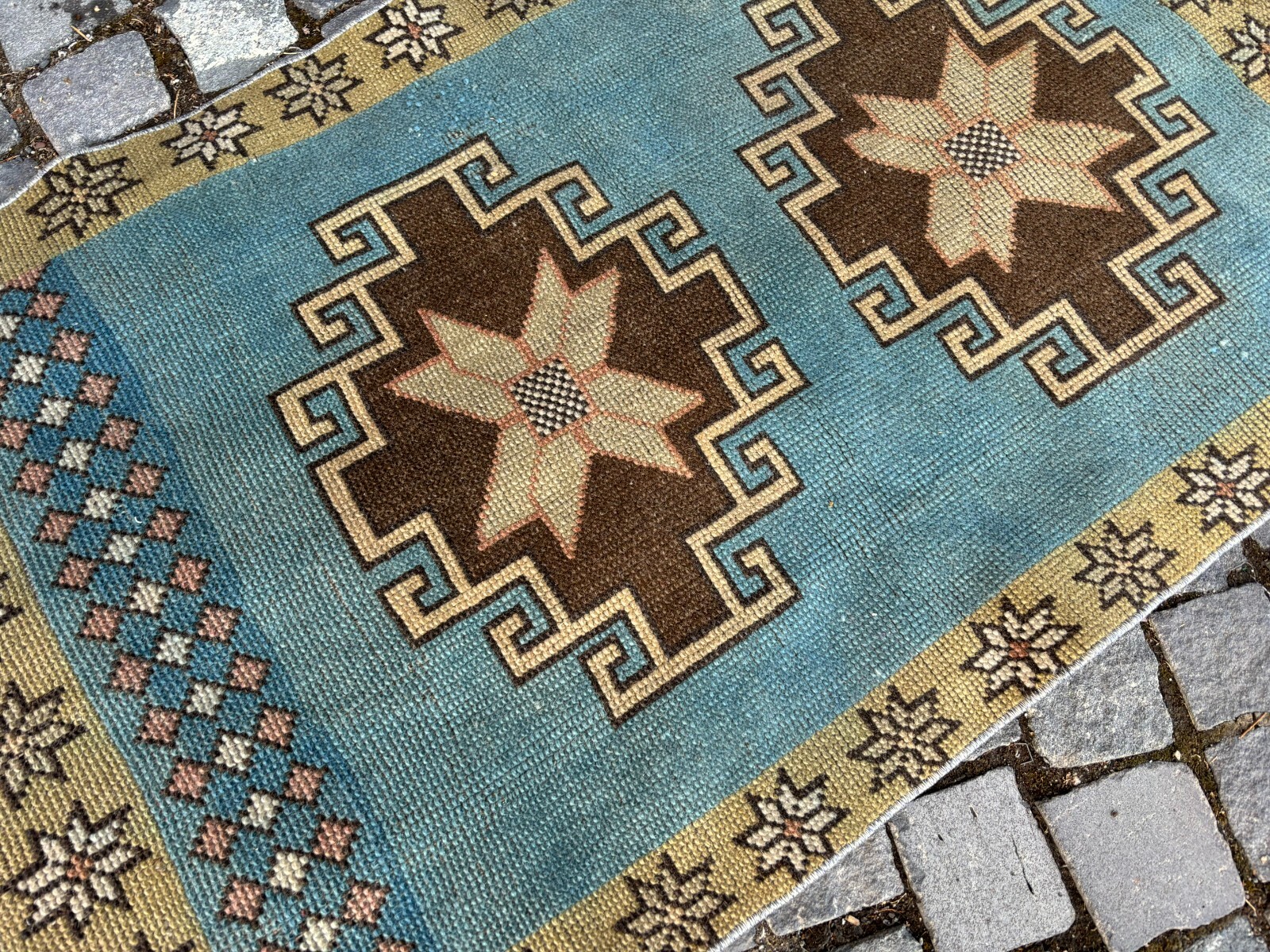 Wool rug, Area rug, Vintage rug, Turkish rug, Bohemian rug 2,5 x 4,3 ft