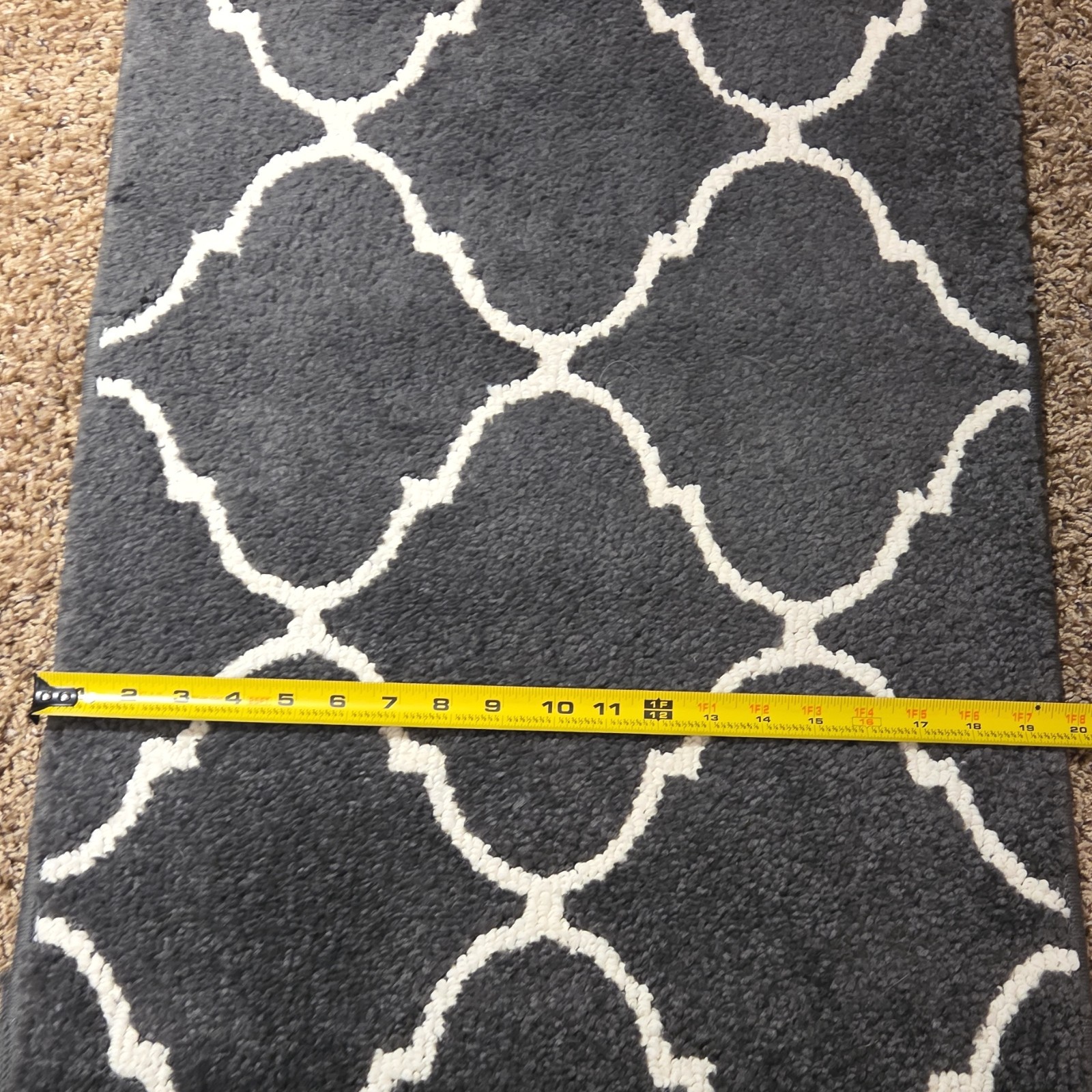 Gray White Geometric Area Rug Rectangle 20 x 35 in for Any Room