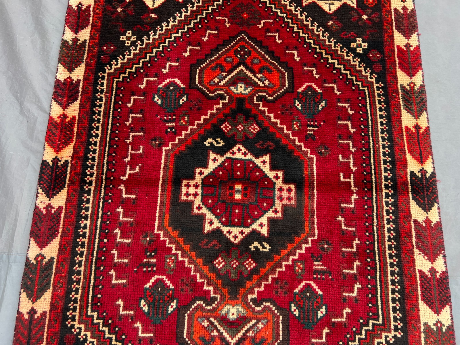 3’2×5’5 Ft Vintage Afghan Baluchi Hand Knotted Wool Tribal Medallion Design Rug