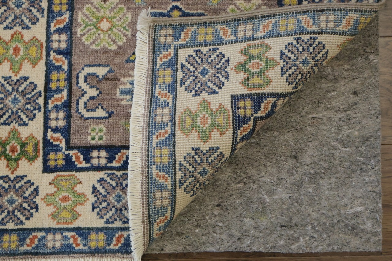Light Green & Taupe 2×3 Hand Knotted Geometric Traditional Wool Accent Rug