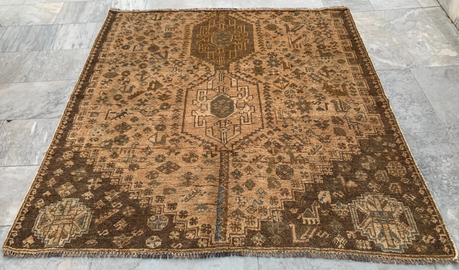 5×6 ft Antique Afghan Rug Handwoven Rugs Geometric Rug Oriental Medallion Rug