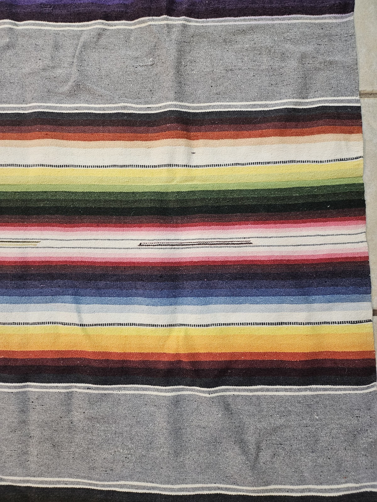 VTG Mexican Saltillo Serape Woven Textile Blanket Rug Warm Tone 88″x 58” Cactus
