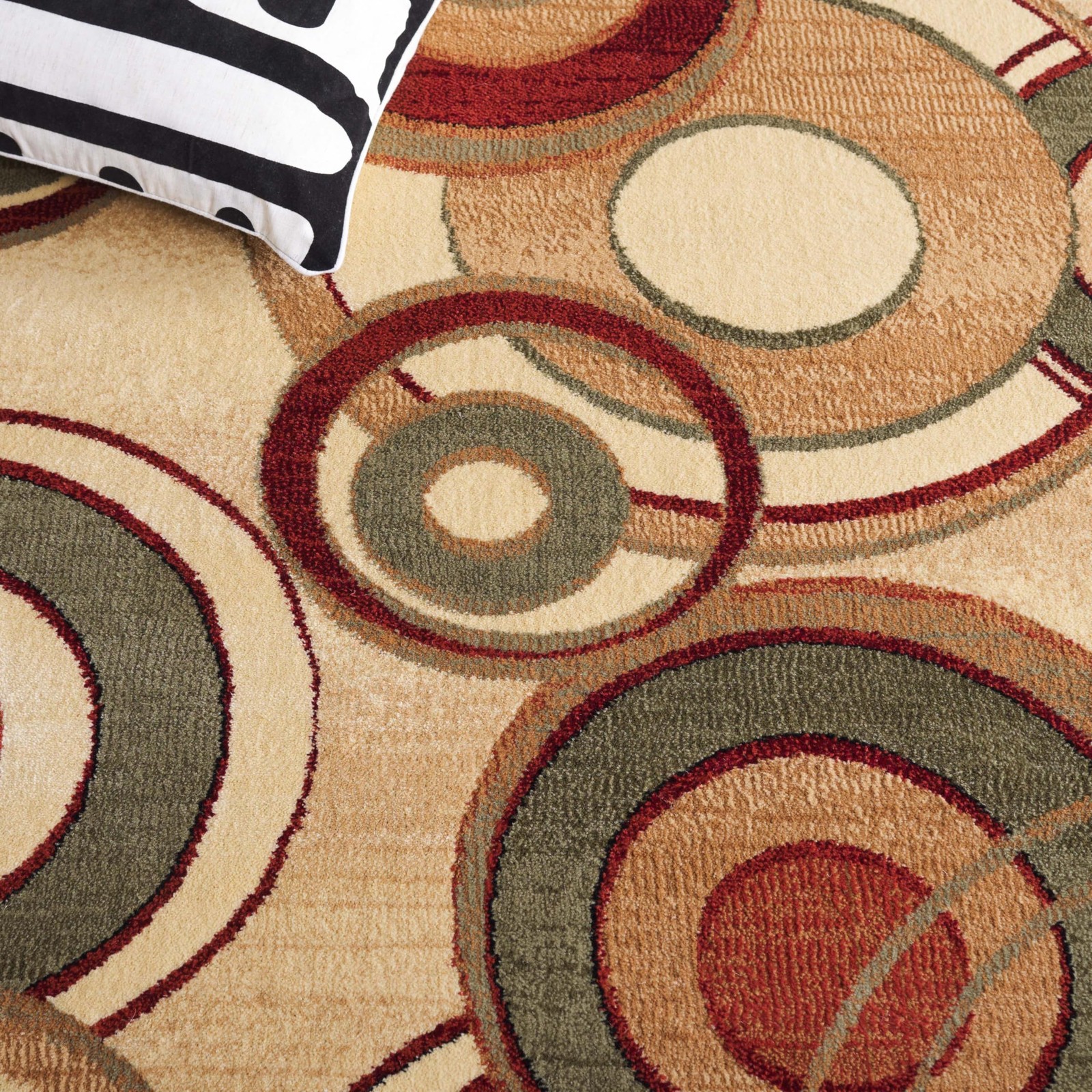 Lyndhurst Collection Area Rug – 5’3″ x 7’6″, Ivory & Multi, Mid-Century Moder…
