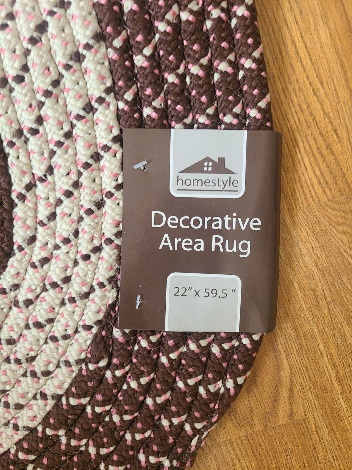 Madison Braided Decorative Area Rug Brown Oval 59.5″ x 22″ Reversible NEW