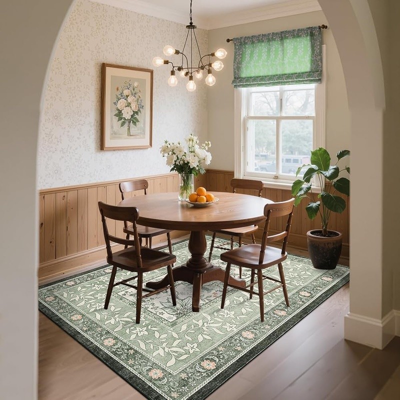 Provence Rug Non-Slip Soft Faux Wool Stain Resistant Machine Washable Indoor New