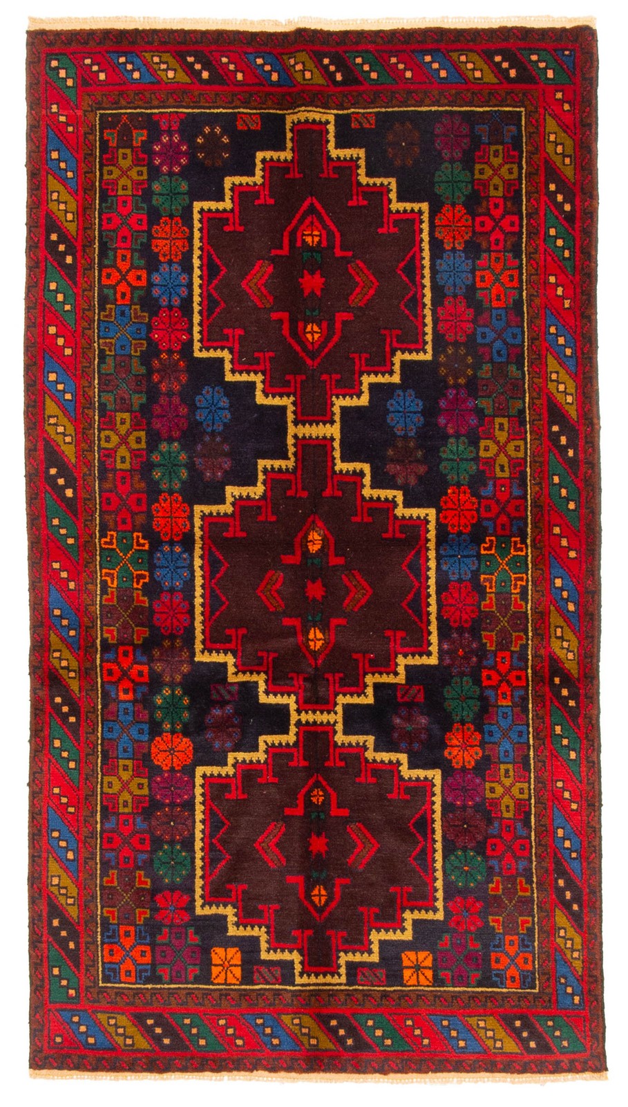 Vintage Traditional Hand-Knotted Area Rug 3’6″ x 6’3″ Oriental Wool Carpet