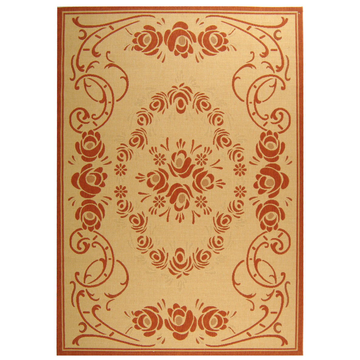 SAFAVIEH Outdoor CY1893-3201 Courtyard Natural / Terra Rug