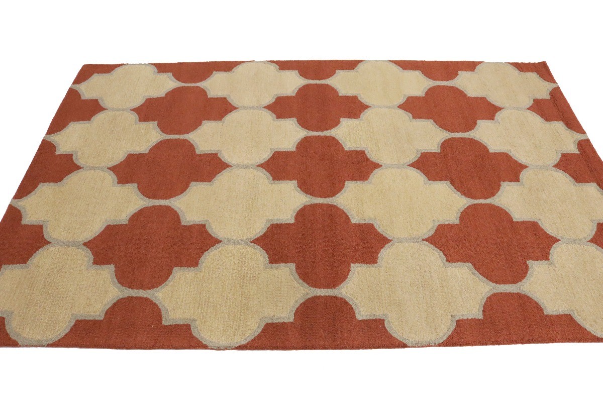 Hand-Tufted Multicolored Trellis Rug Modern Contemporary Office Carpet 5×8 ft
