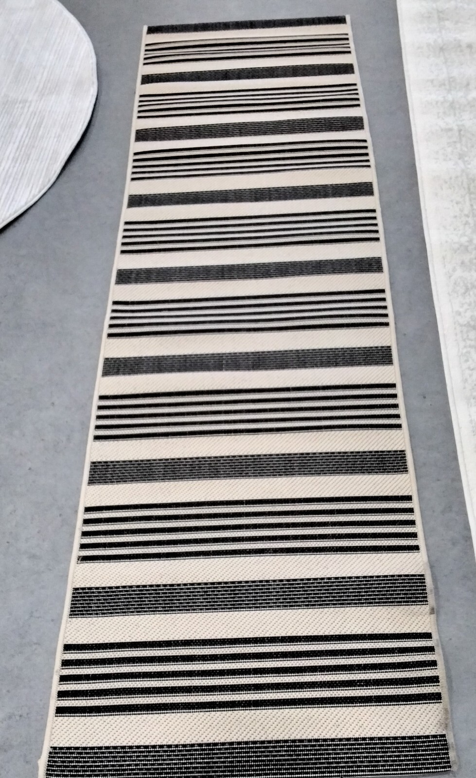 BLACK / BONE 2′-3″ X 8′ Stained Rug, Reduced Price 1172742515 CY6062-216-28