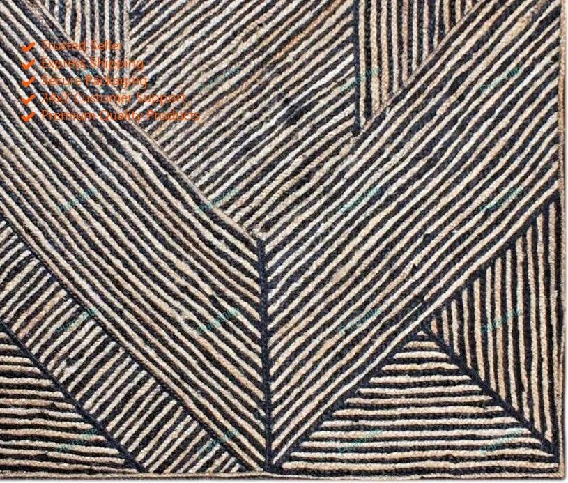Indian Handmade Area Jute Rugs Hand Woven Hippie Carpet 4 x 7 Feet