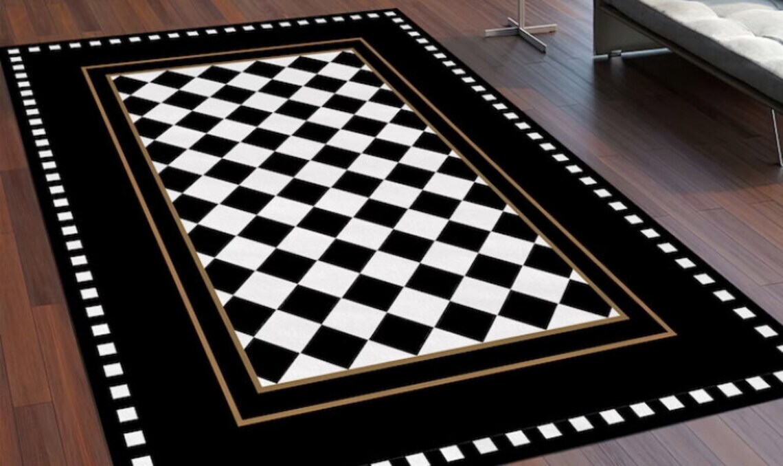 Hand tufted wool modern ,black and white rugs and thick and soft 100% , for livi