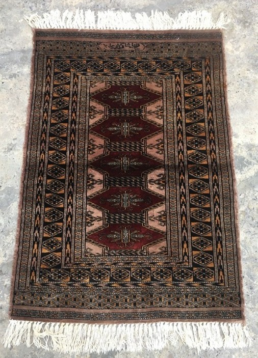 Vintage Afghan Medallion Design Bedroom Rug,Hand Knotted Rug 2×3 ft