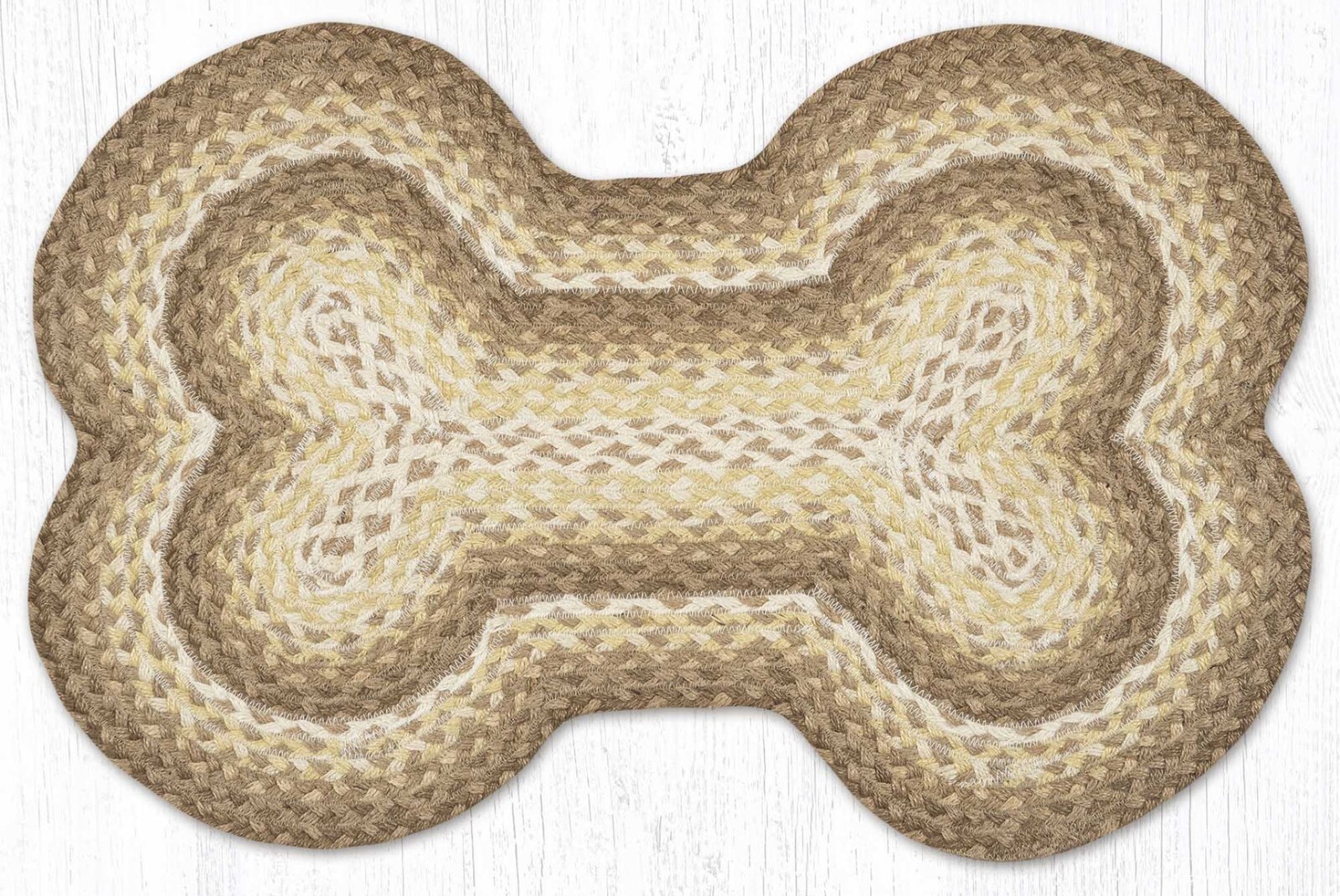 Natural Tan Cream Dog Bone Shape Rug 18″ x 28″, Earth Rugs