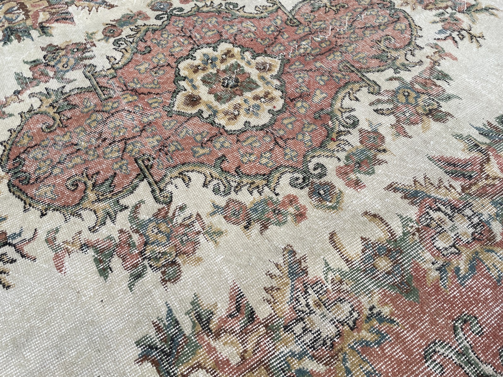Turkish Vintage Rug, Handmade Wool Rug, Bohemian Large Rug, 6,6 x 10, ft
