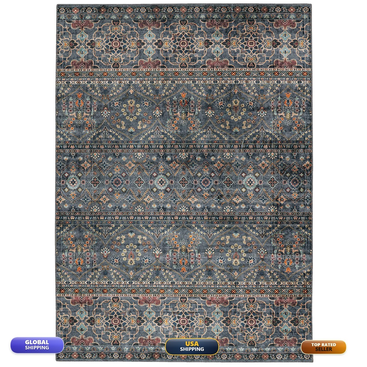 Linon Home Decor Products The Anywhere Washable Rug Jasper 3 X 5 Accent Rug