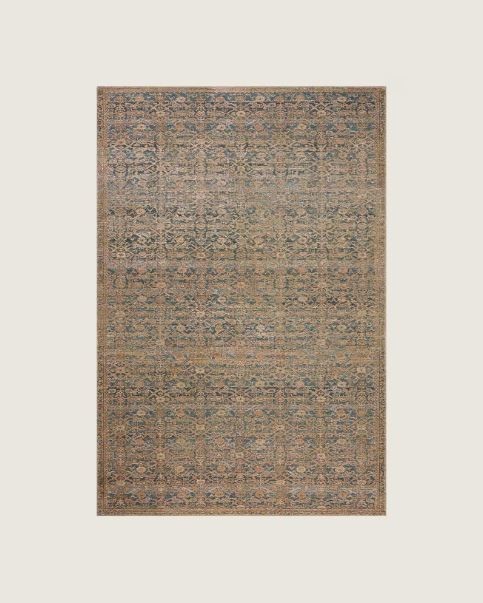 LONE FOX X JOON LOLOI Leyland Printed Rug Denim Spice No Rug Pad