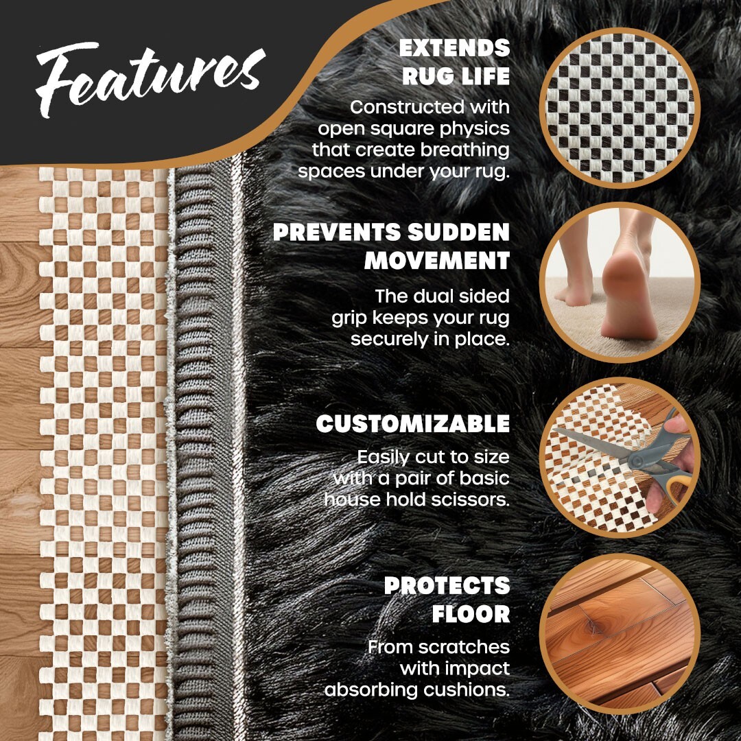 Mockins Premium Grip and Non Slip Rug Pad 8 x 10 feet Area Rug Pad
